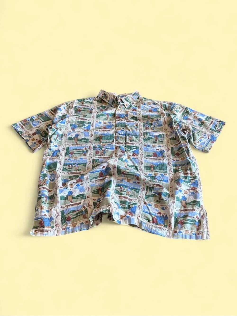 Vintage Kahala Hawaiian Golf AOP Button Shirt Hawaii Men’s Size L
